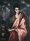 El Greco Canvas Paintings - St. John the Evangelist